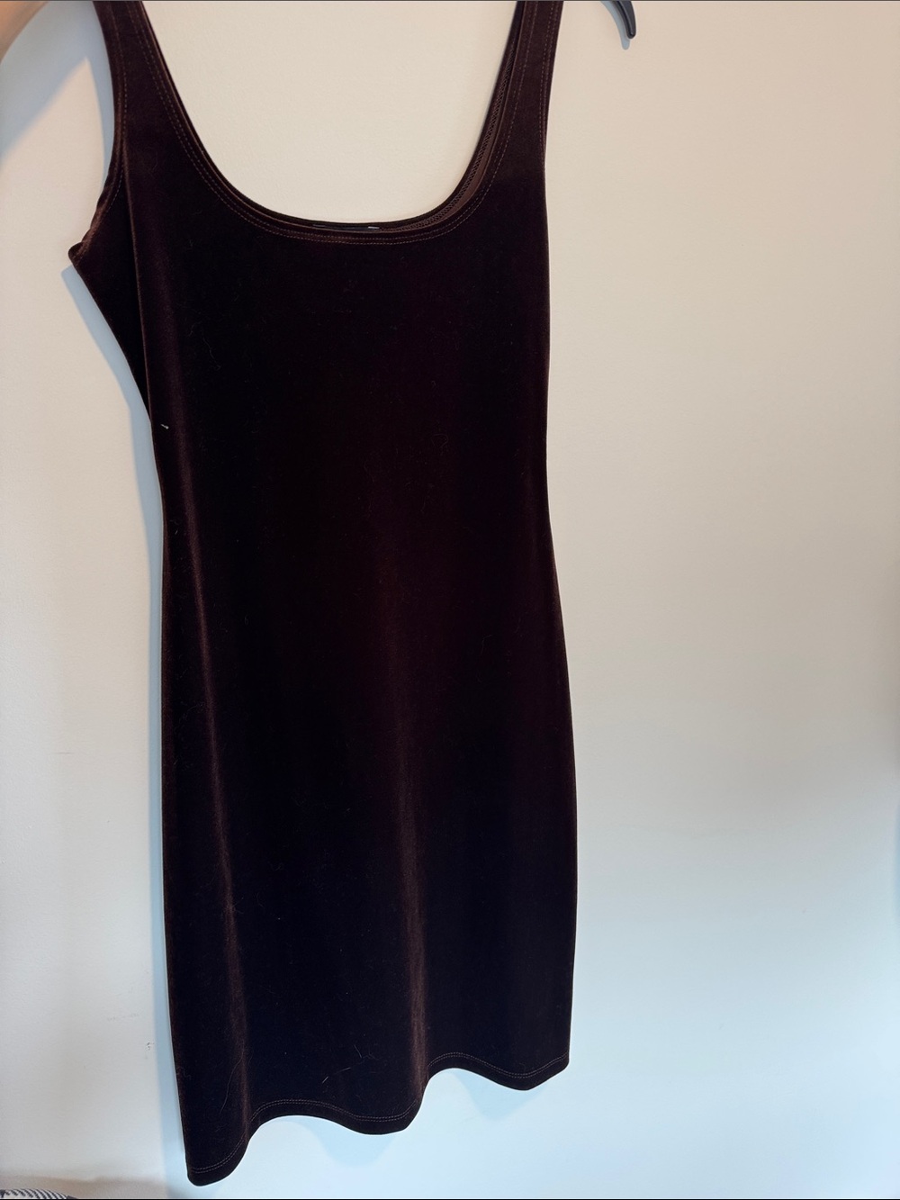 BEBE Brown Velvet sleeveless Dress